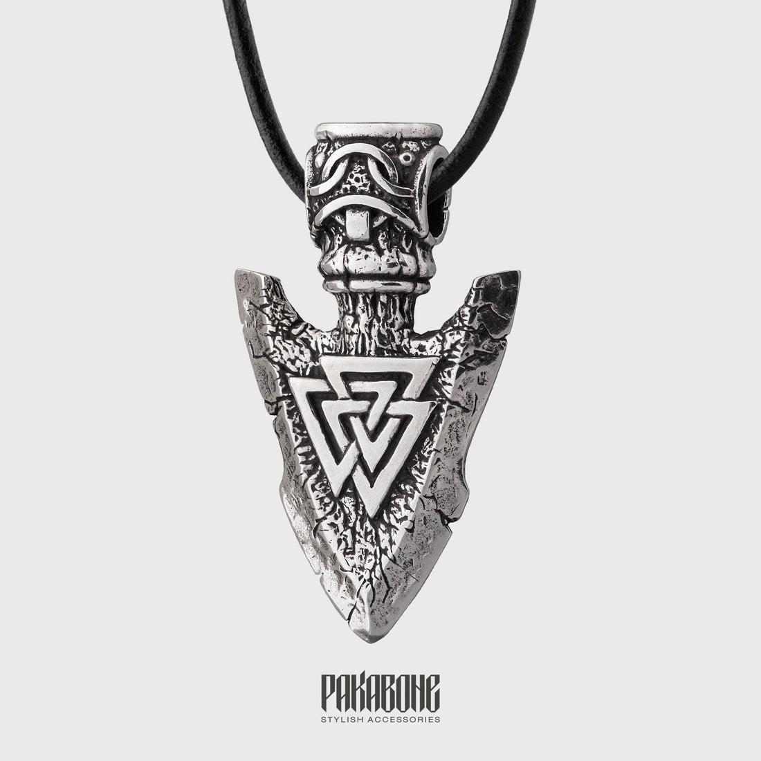 Viking Odin Necklace - Viking Necklace Odin's Spear Gungnir with Valknut Norse Pendant Gift for Men