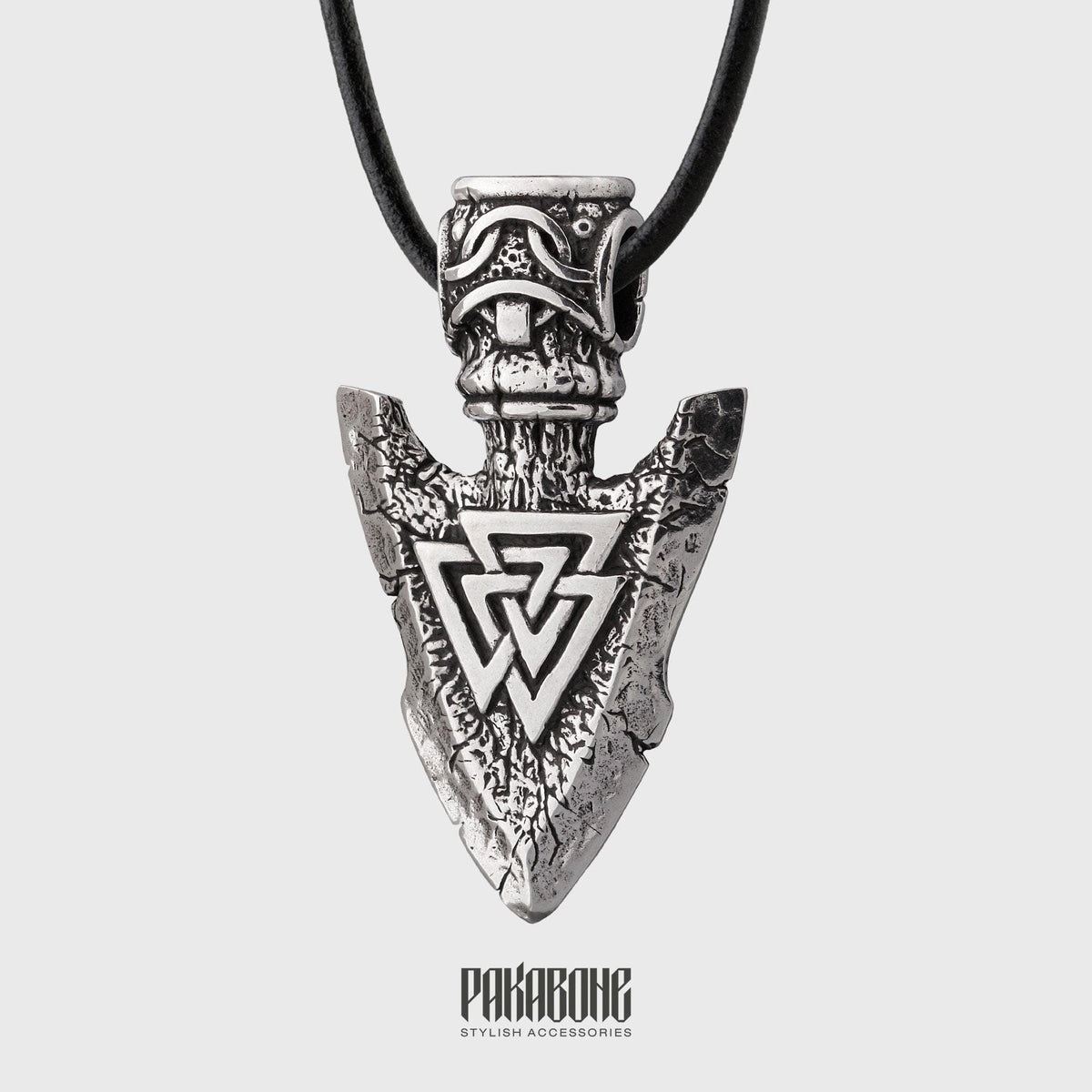 Viking Odin Necklace - Viking Necklace Odin's Spear Gungnir with Valknut Norse Pendant Gift for Men