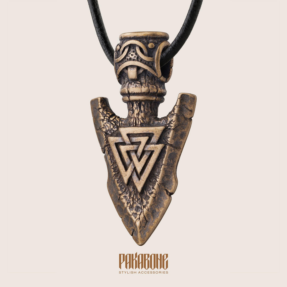 Viking Odin Necklace - Viking Necklace Odin's Spear Gungnir with Valknut Norse Pendant Gift for Men