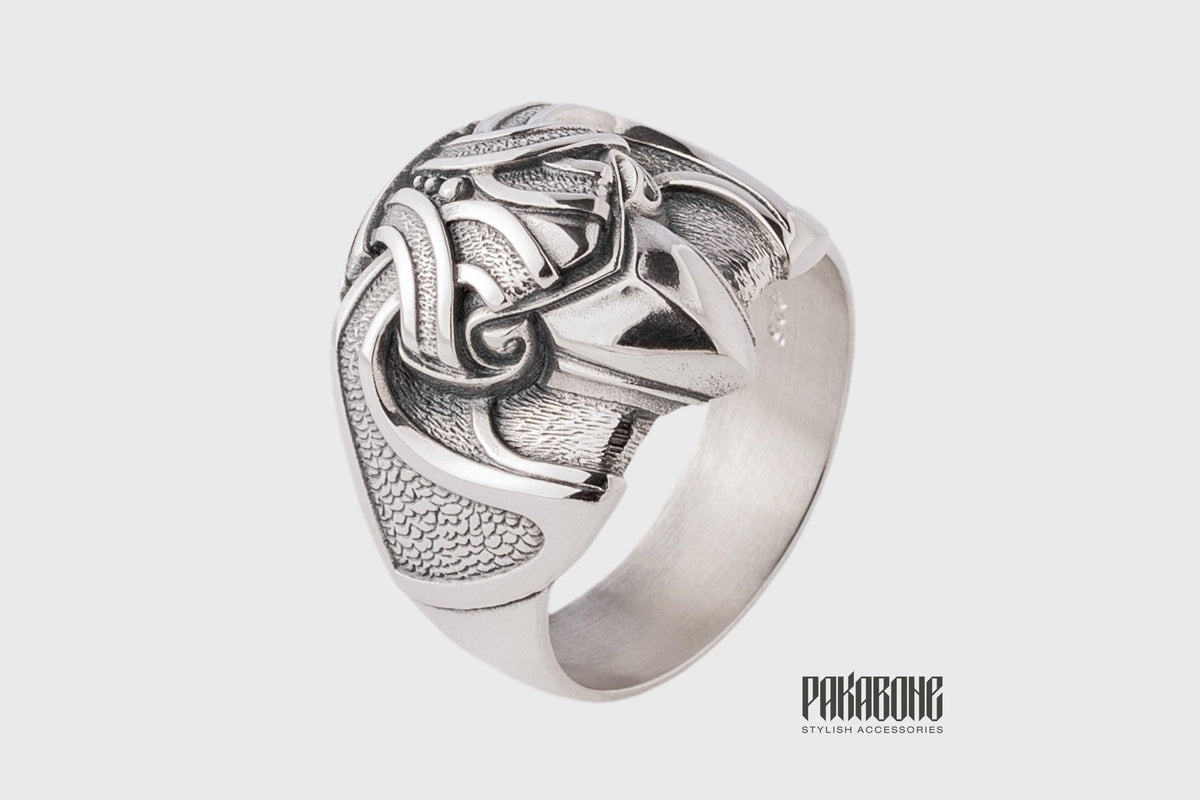 Viking Odin Ring - Huginn and Muninn Ring 925 Sterling Silver, Odin Ravens Viking Ring, Norse