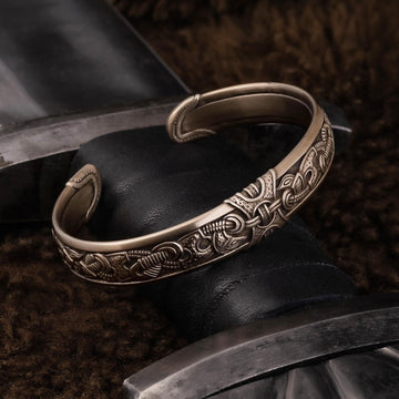 Viking Bracelet - Norse Bracelet - Viking Bronze Cuff - Norse Art Jelling Style - Viking Jewelry