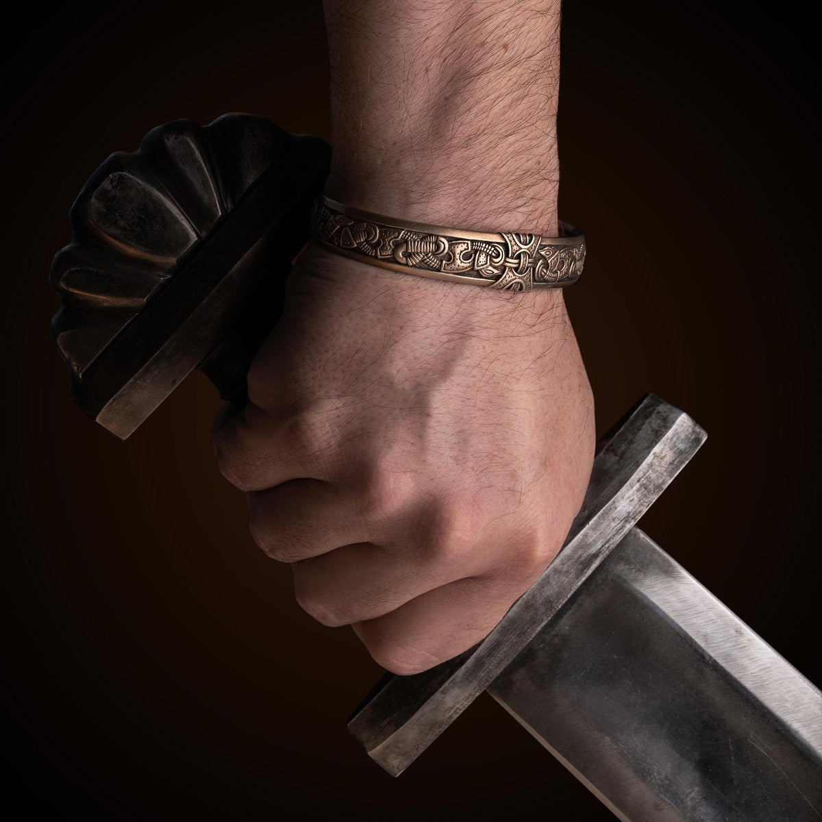 Viking Bracelet - Norse Bracelet - Viking Bronze Cuff - Norse Art Jelling Style - Viking Jewelry