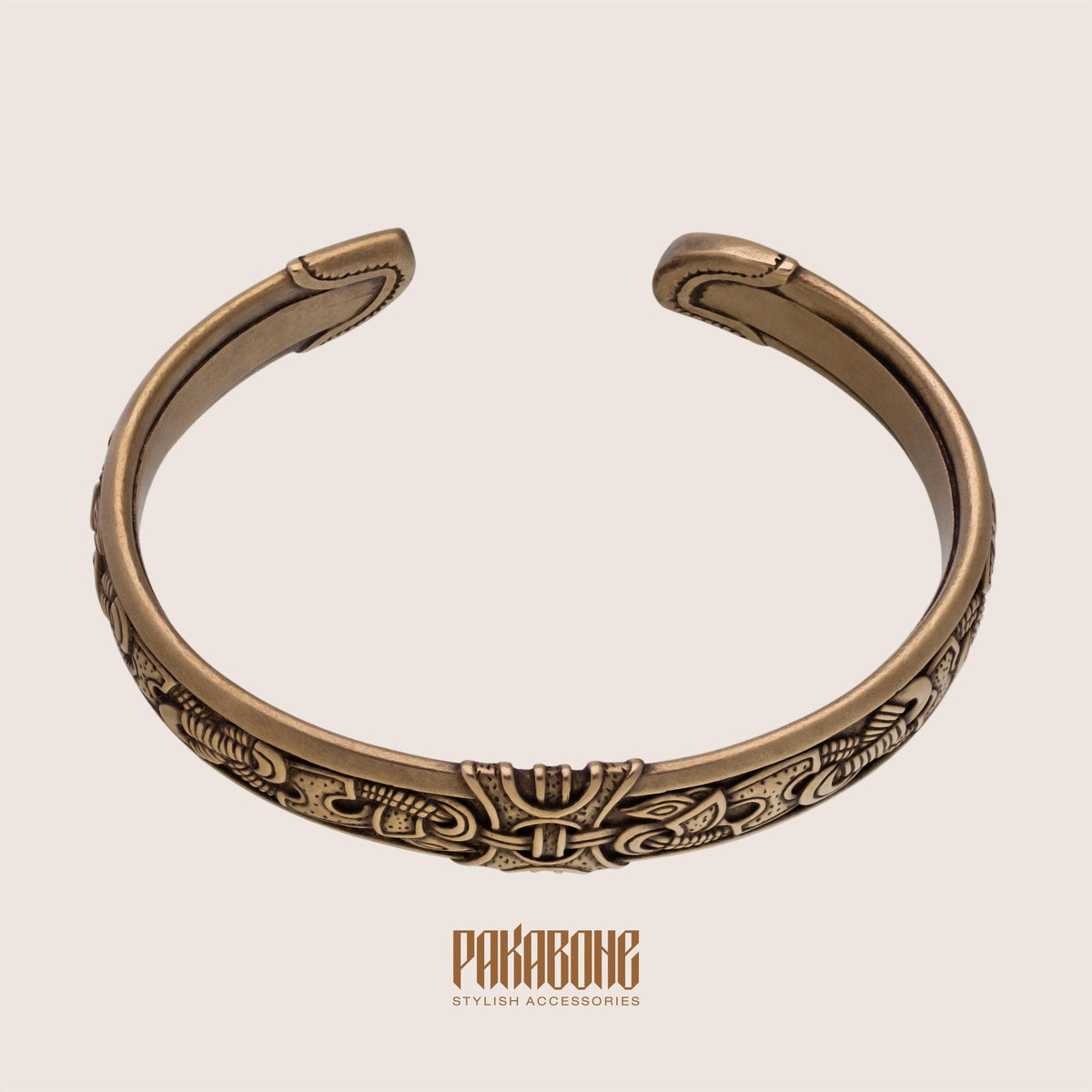 Viking Bracelet - Norse Bracelet - Viking Bronze Cuff - Norse Art Jelling Style - Viking Jewelry