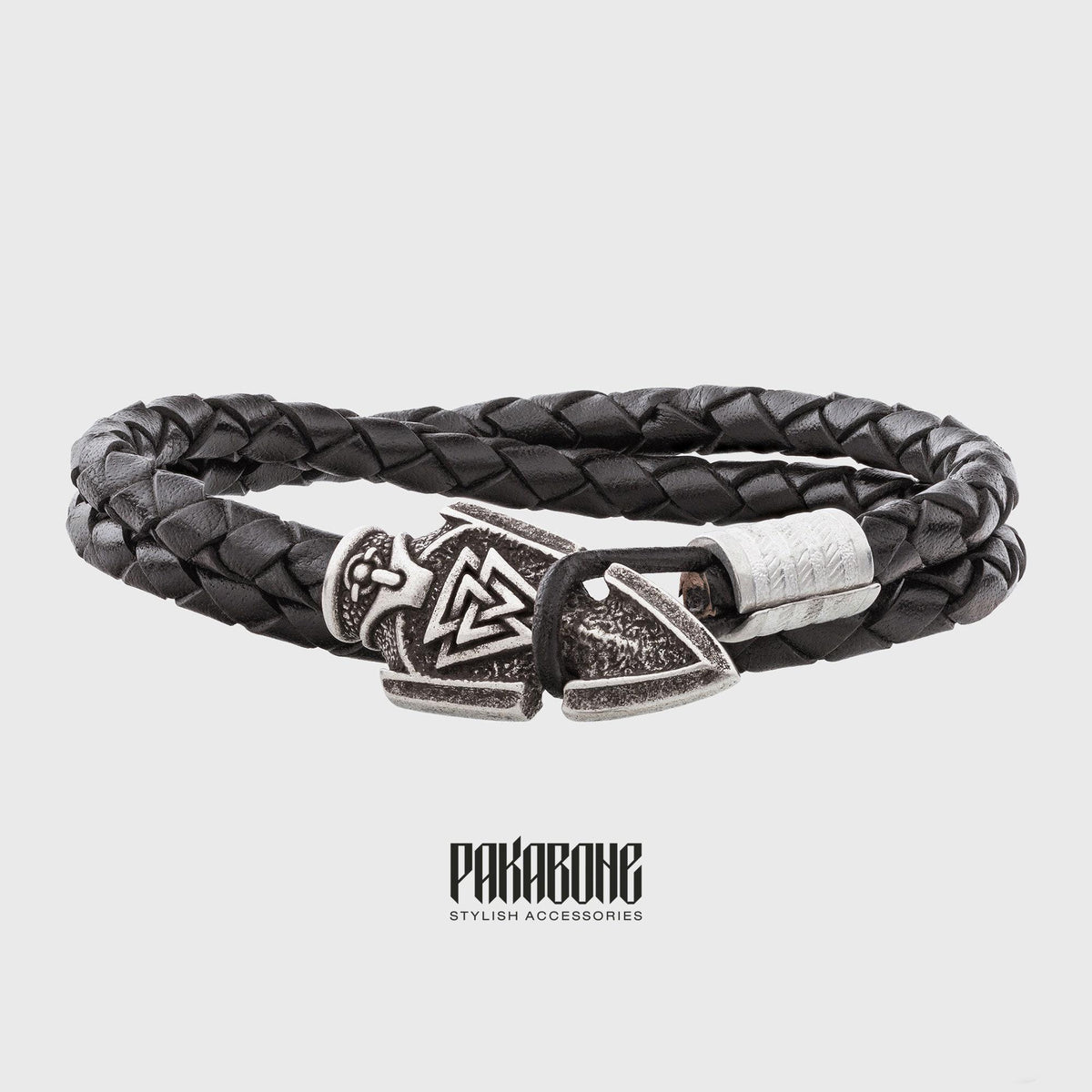 Viking Rune Necklace - Viking Rune Bracelet for Men, Norse Protection Leather Bracelet, Talisman