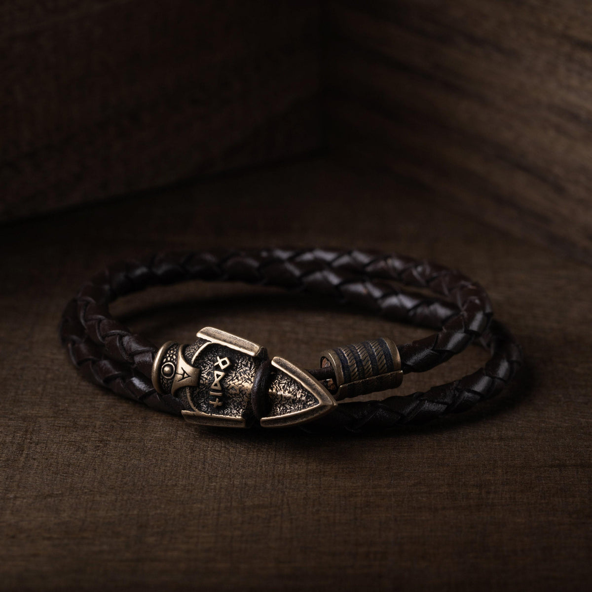 Viking Odin Bracelet - Viking Leather Bracelet with Odin's Spear Gift for Men and Women Norse