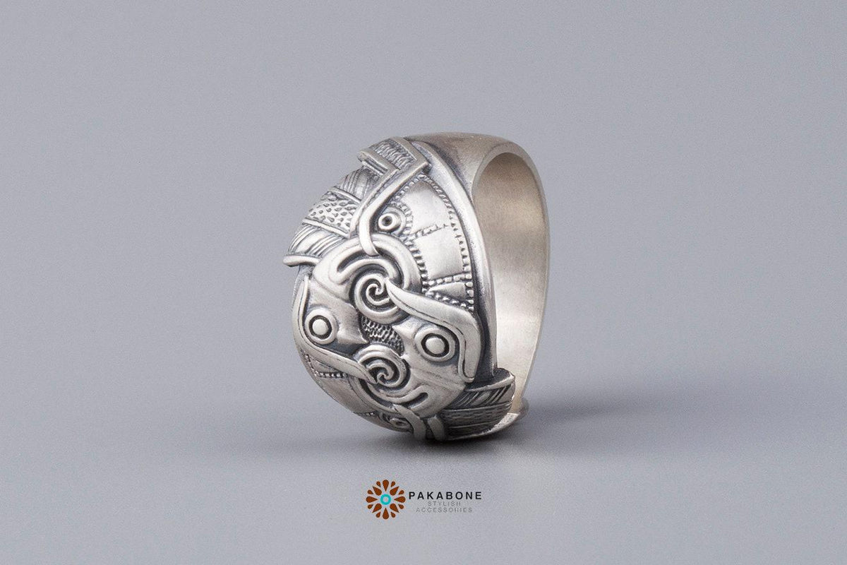Viking Odin Ring - Huginn and Muninn Ring 925 Sterling Silver, Odin Ravens Viking Ring, Norse