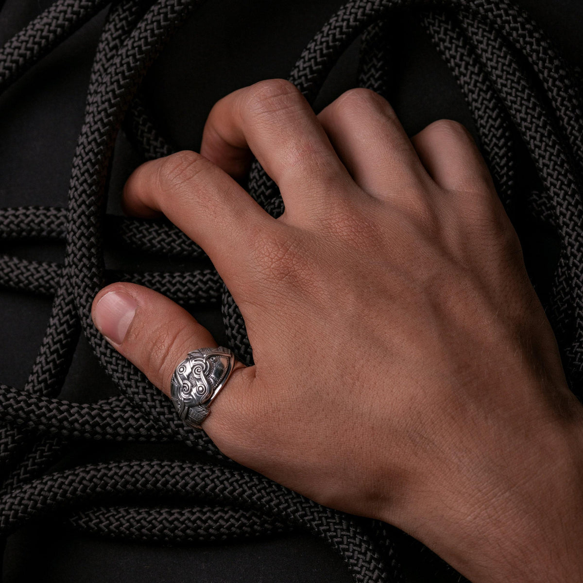 Viking Odin Ring - Huginn and Muninn Ring 925 Sterling Silver, Odin Ravens Viking Ring, Norse