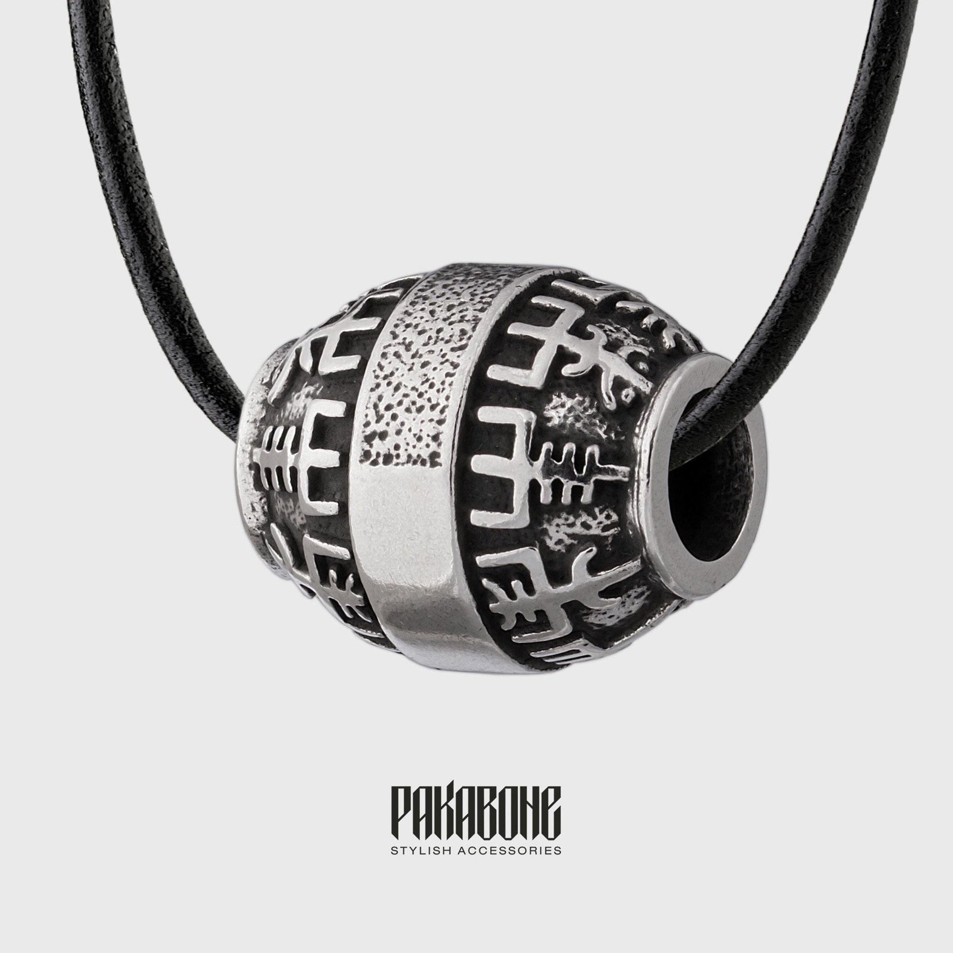 Viking Vegvisir Compass Necklace - 925 Silver Viking Necklace Vegvisir - Icelandic Magical Stave