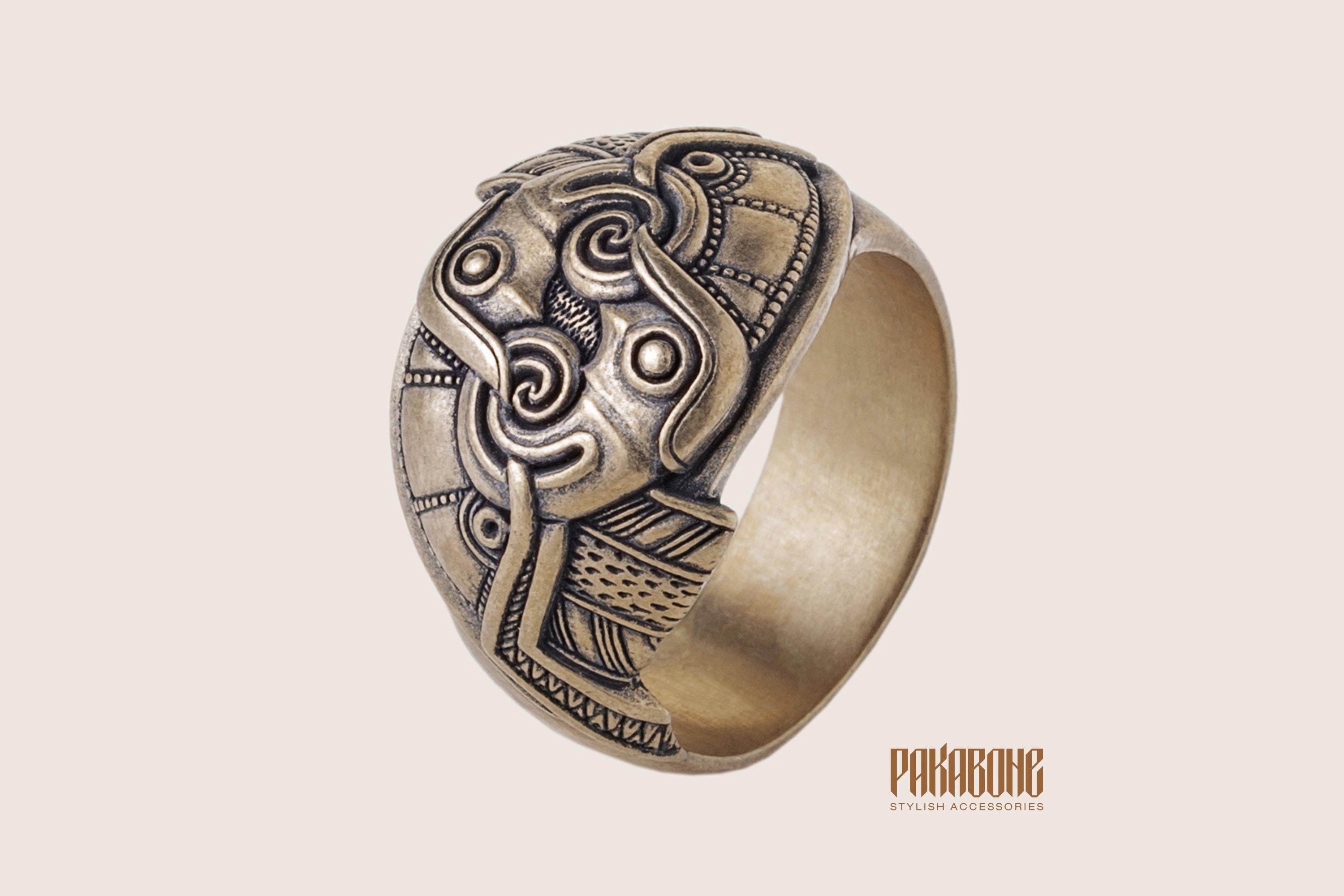 Viking Odin Ring - Huginn and Muninn Ring 925 Sterling Silver, Odin Ravens Viking Ring, Norse
