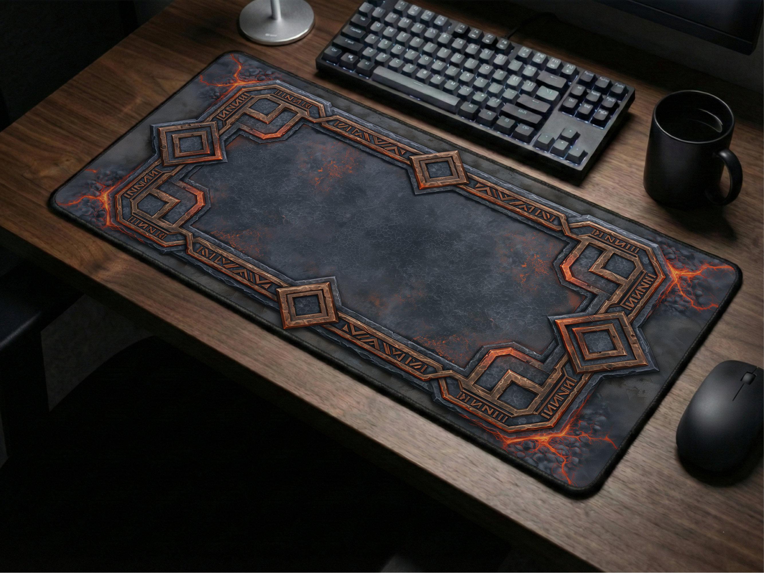 Viking Rune Leather Accessory - Personalized Norse Mythology Desk Mat, Ethnic Norse Name In Viking