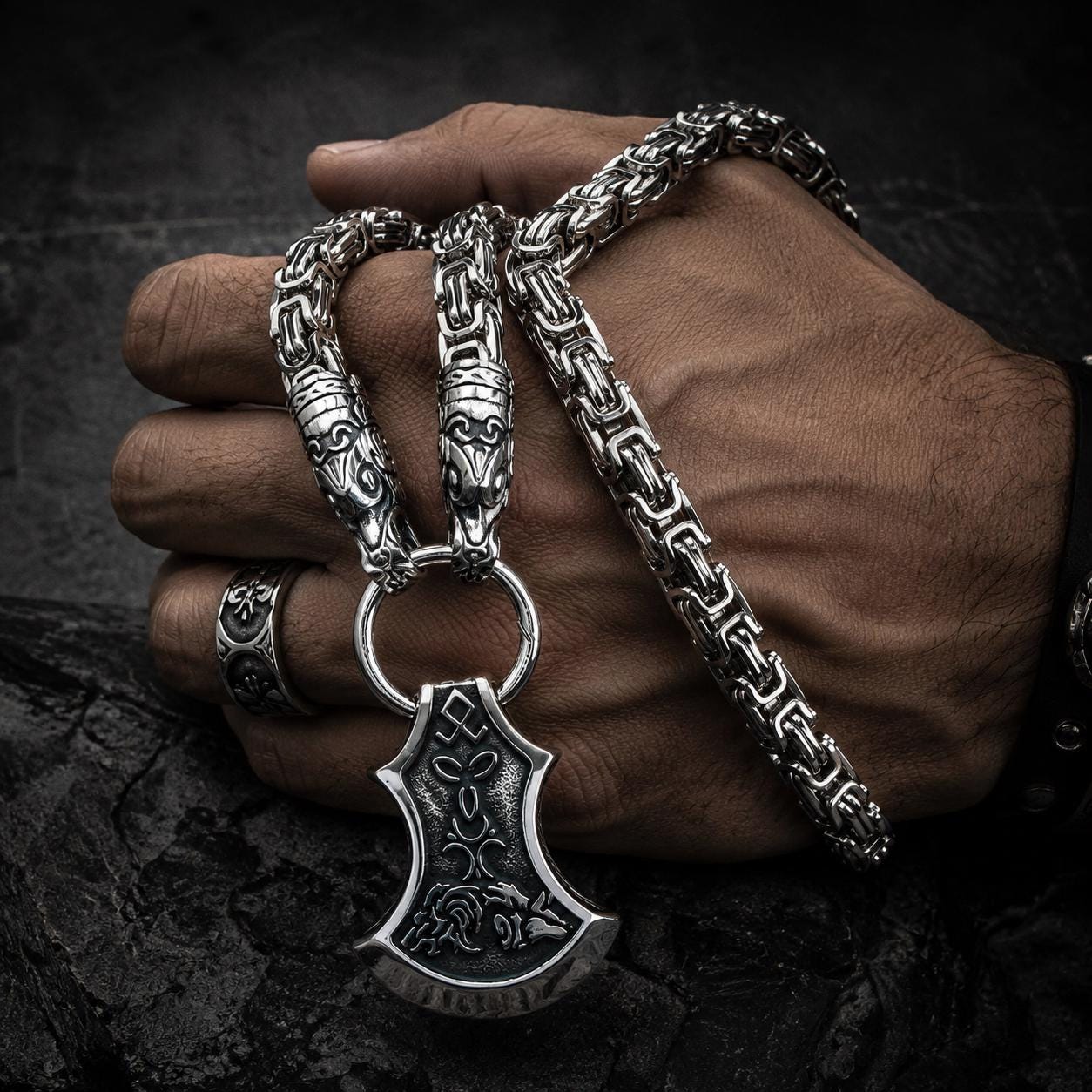 Viking Thor's Hammer Necklace - Thor's Hammer Necklace · Viking Mjolnir Pendant · Norse Rune