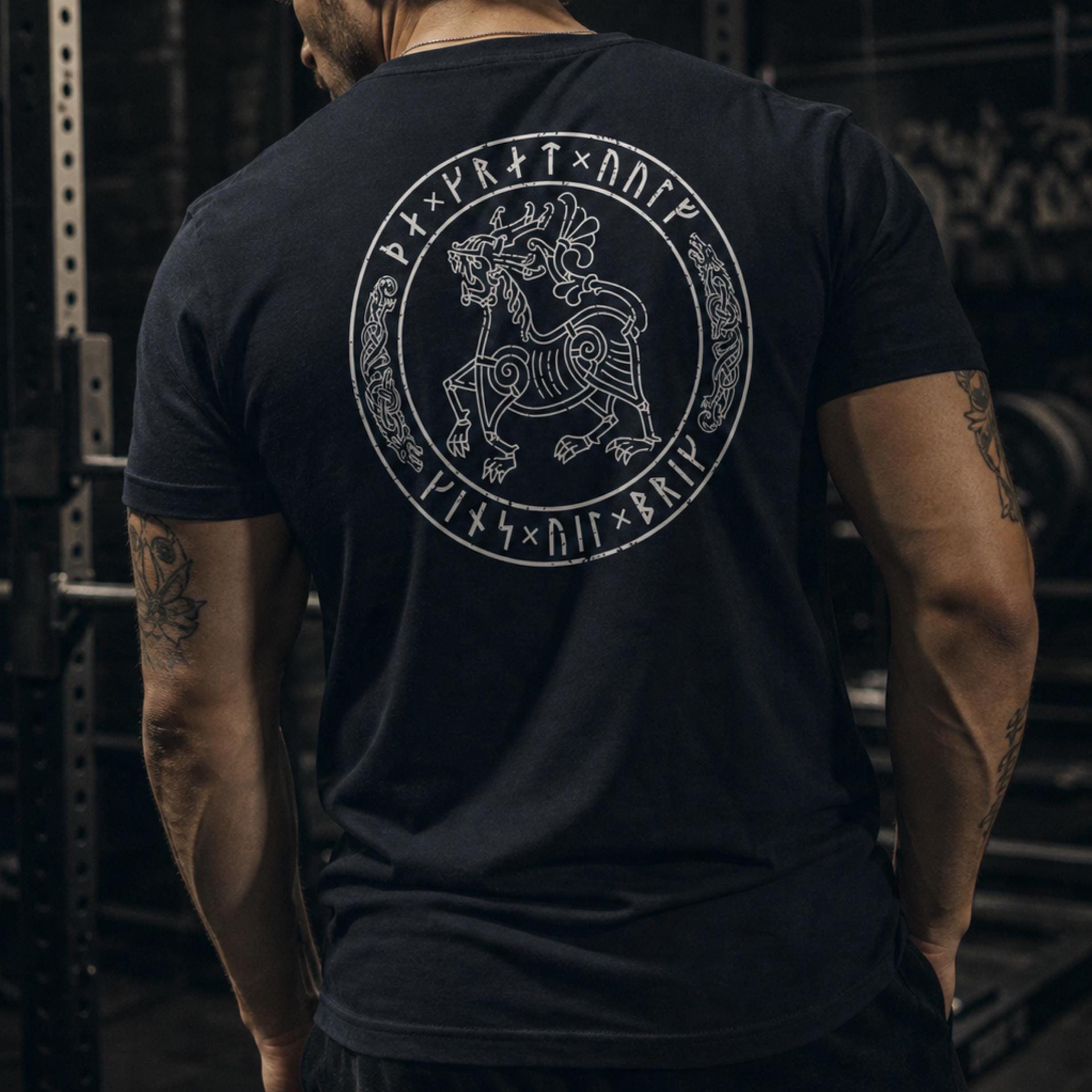 Viking Valknut T-Shirt - Valknut T-Shirt - Bound for Valhalla, Death’s Knot Norse Warrior Tee