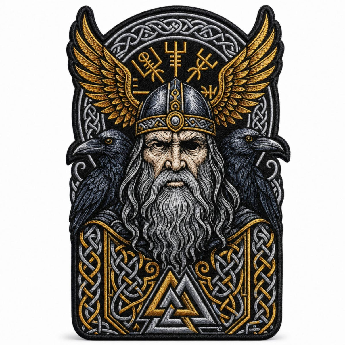 Viking Raven Jacket - Viking Warrior Raven Embroidered Patch, Norse Mythology Nordic Jacket Back