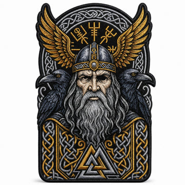 Viking Raven Jacket - Viking Warrior Raven Embroidered Patch, Norse Mythology Nordic Jacket Back