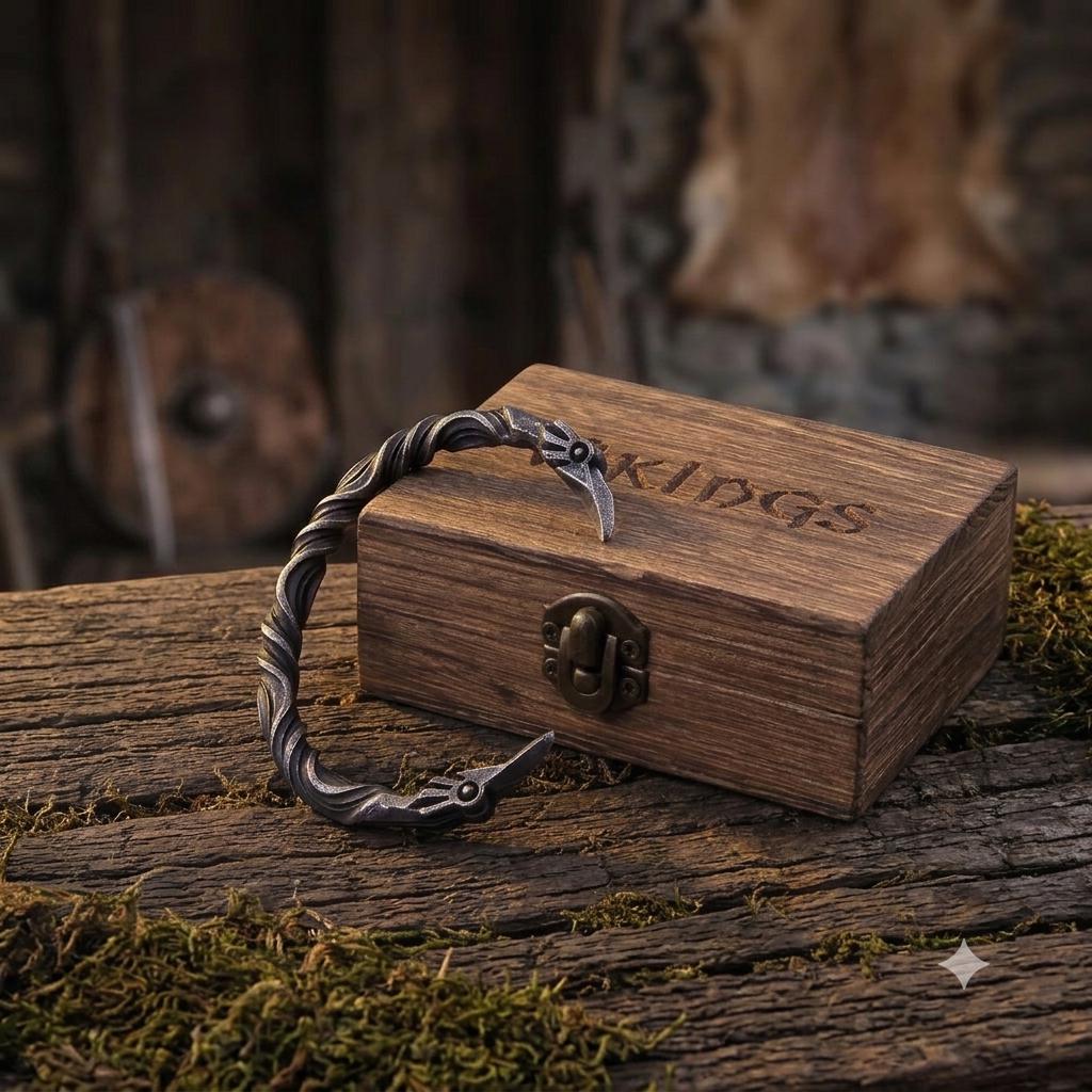 Viking Raven Bracelet for Men, Stainless Steel Norse Cuff Bracelet, Nordic Raven Wristband, Viking