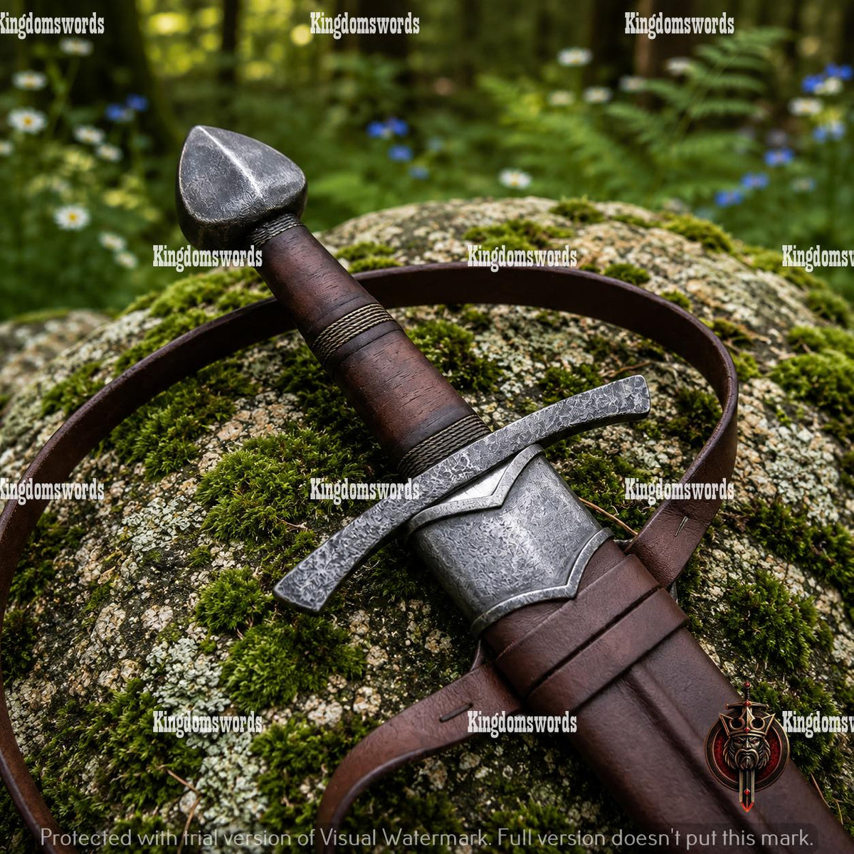 Viking Weapon Replica - Hand Forged Northmen Damascus Sword Replica, Authentic Viking Inspired
