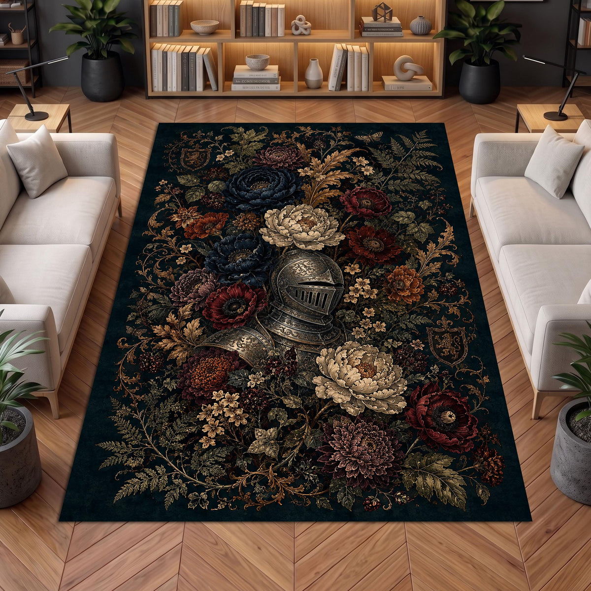 Viking Vegvisir Compass Rug - Round Viking Vegvisir Rug, Norse Compass Area Rug, Celtic Knot Nordic