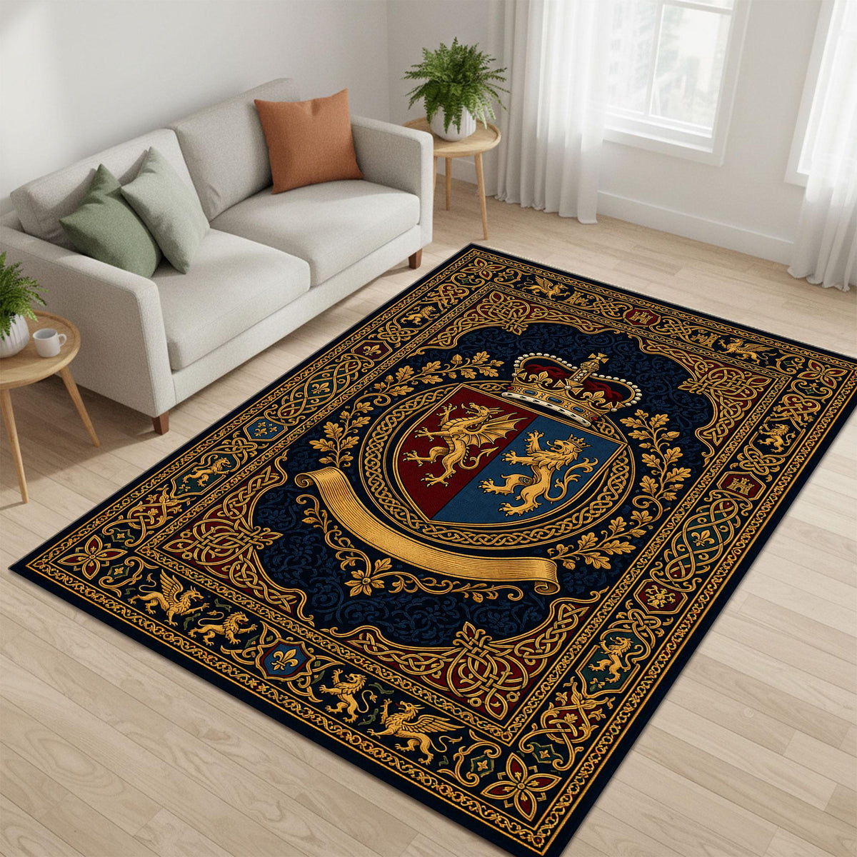 Viking Yggdrasil Tree of Life Rug - Viking Sword Rug, Norse Mythology Area Rug, Celtic Knot Decor