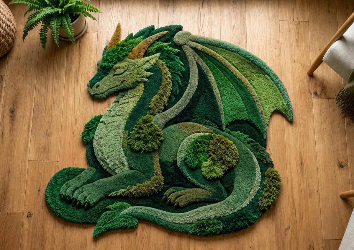 Viking Rug - Viking Dragon Knotwork Rug, Norse Mythology, Celtic Serpent Warrior (40x60cm)