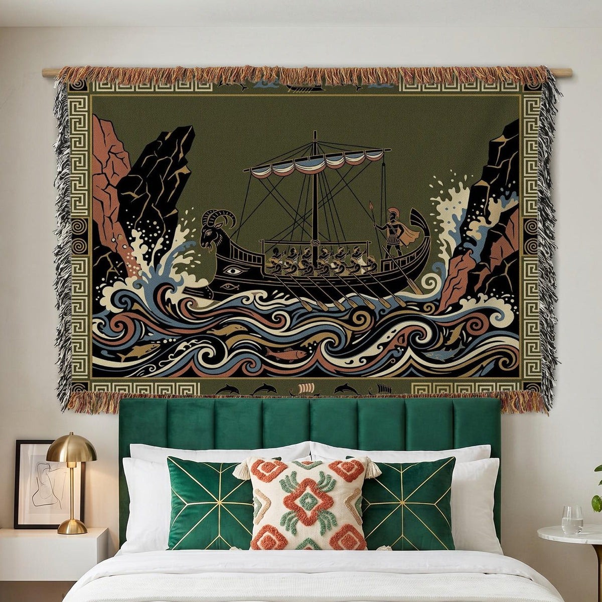 Viking Blanket - Norse Mythology Woven Blanket, Viking Gods Tapestry, Historic Nordic Art Throw