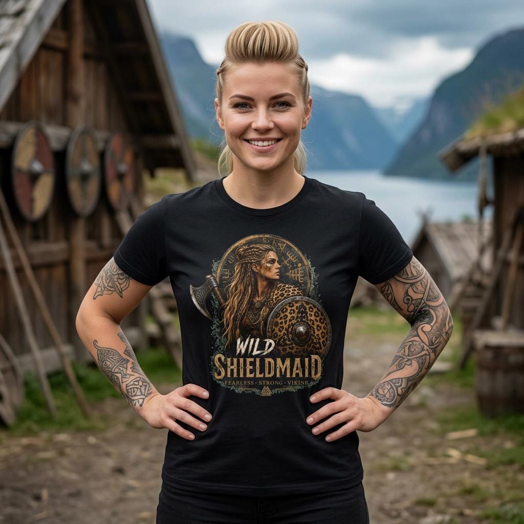 Viking T-Shirt - Viking Shirt for Women - Wild Shieldmaiden, Shieldmaiden Shirt, Viking T-Shirt