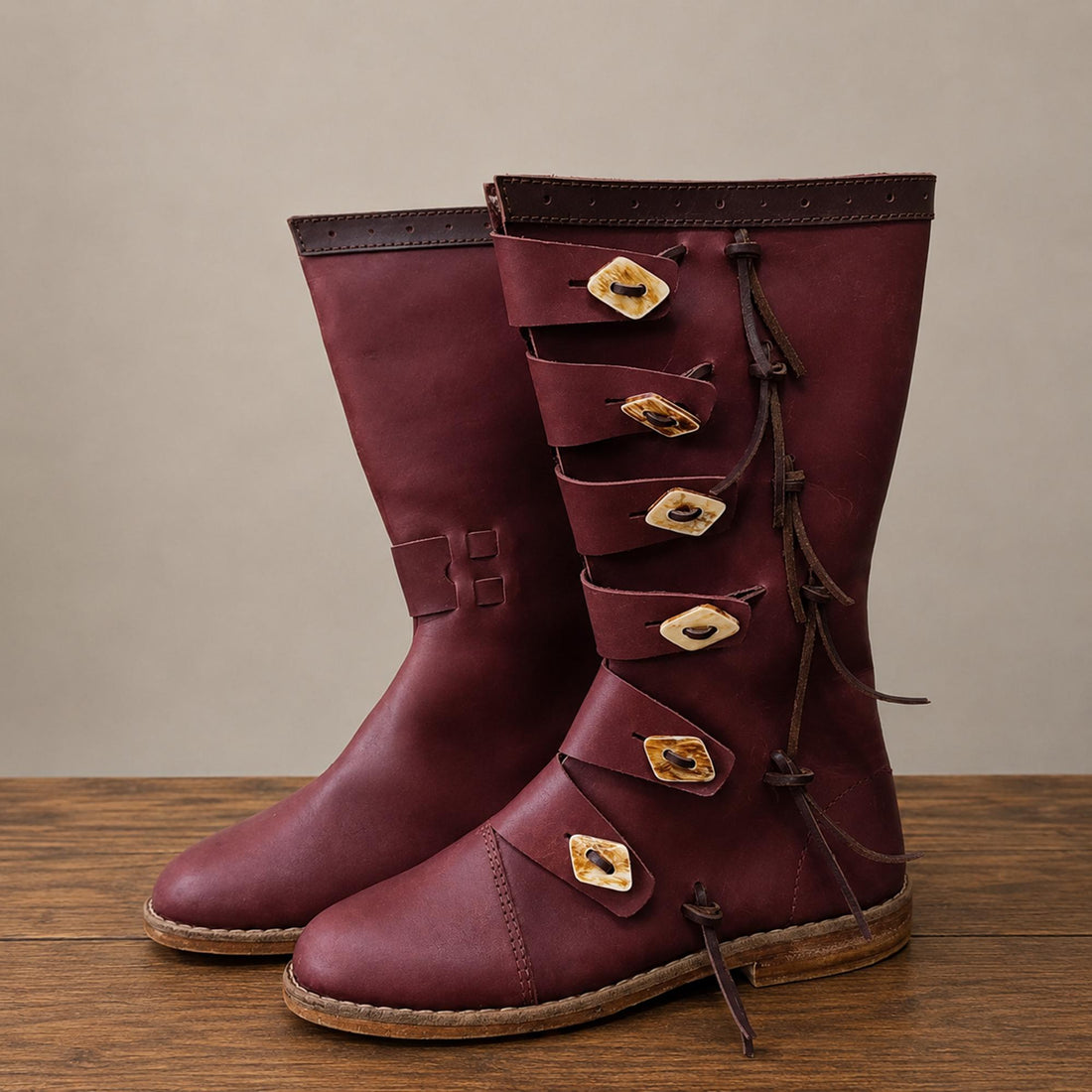 Viking Boots - Handmade Viking Leather Boots, Medieval Renaissance LARP Shoes, SCA Reenactment