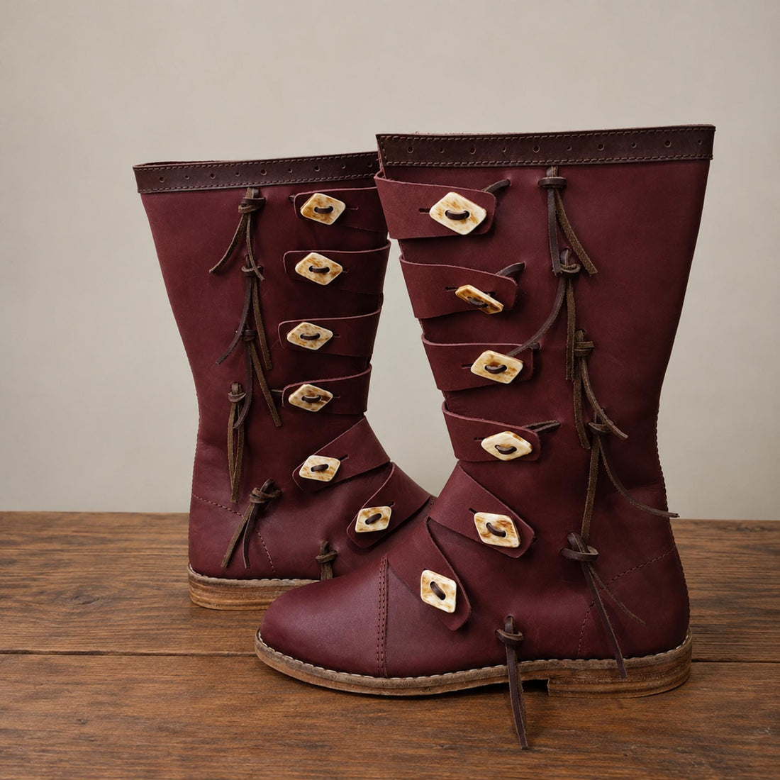 Viking Boots - Handmade Viking Leather Boots, Medieval Renaissance LARP Shoes, SCA Reenactment