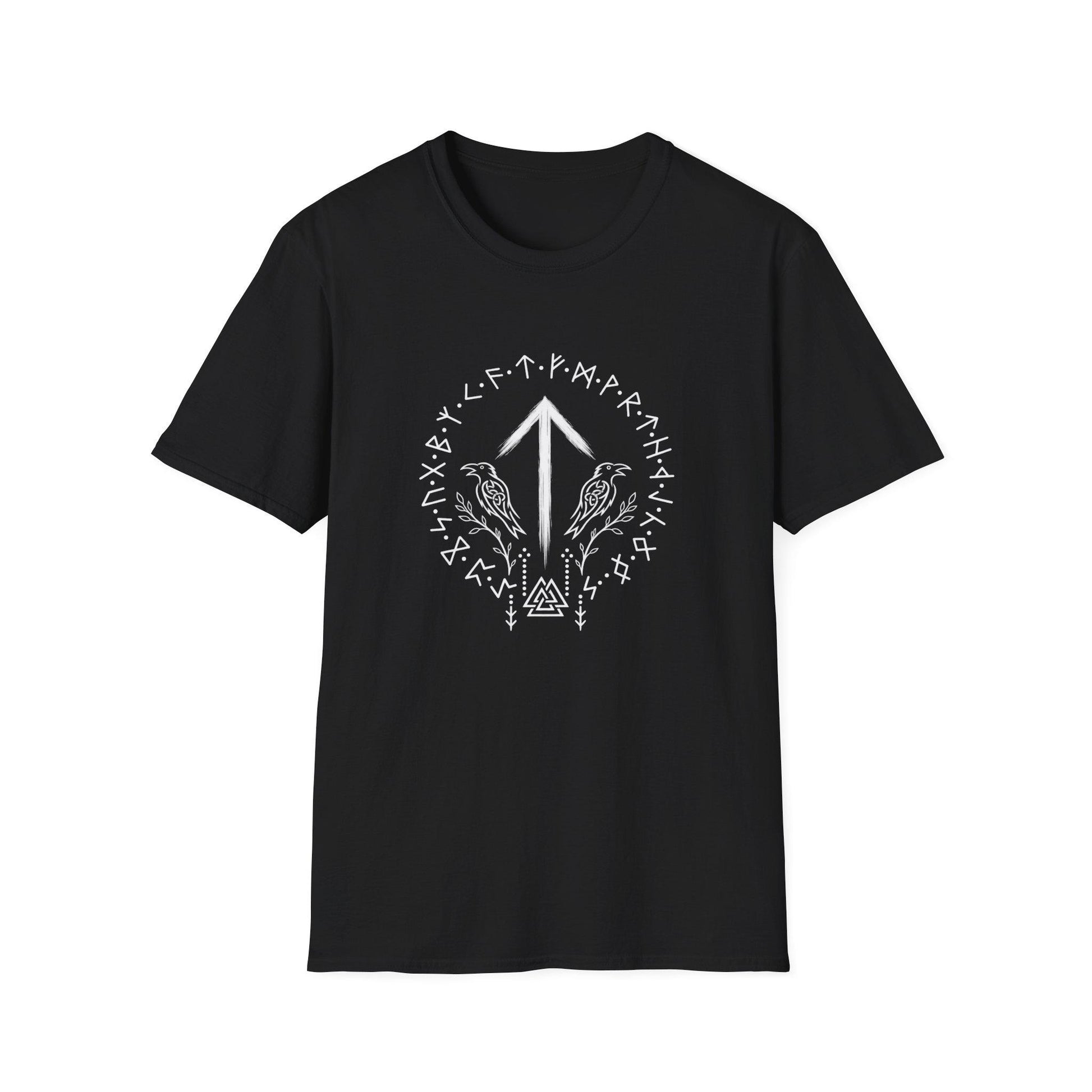Viking Raven T-Shirt - Tiwaz Rune Viking Shirt, Norse Warrior T-Shirt, Viking Raven Tee, Nordic