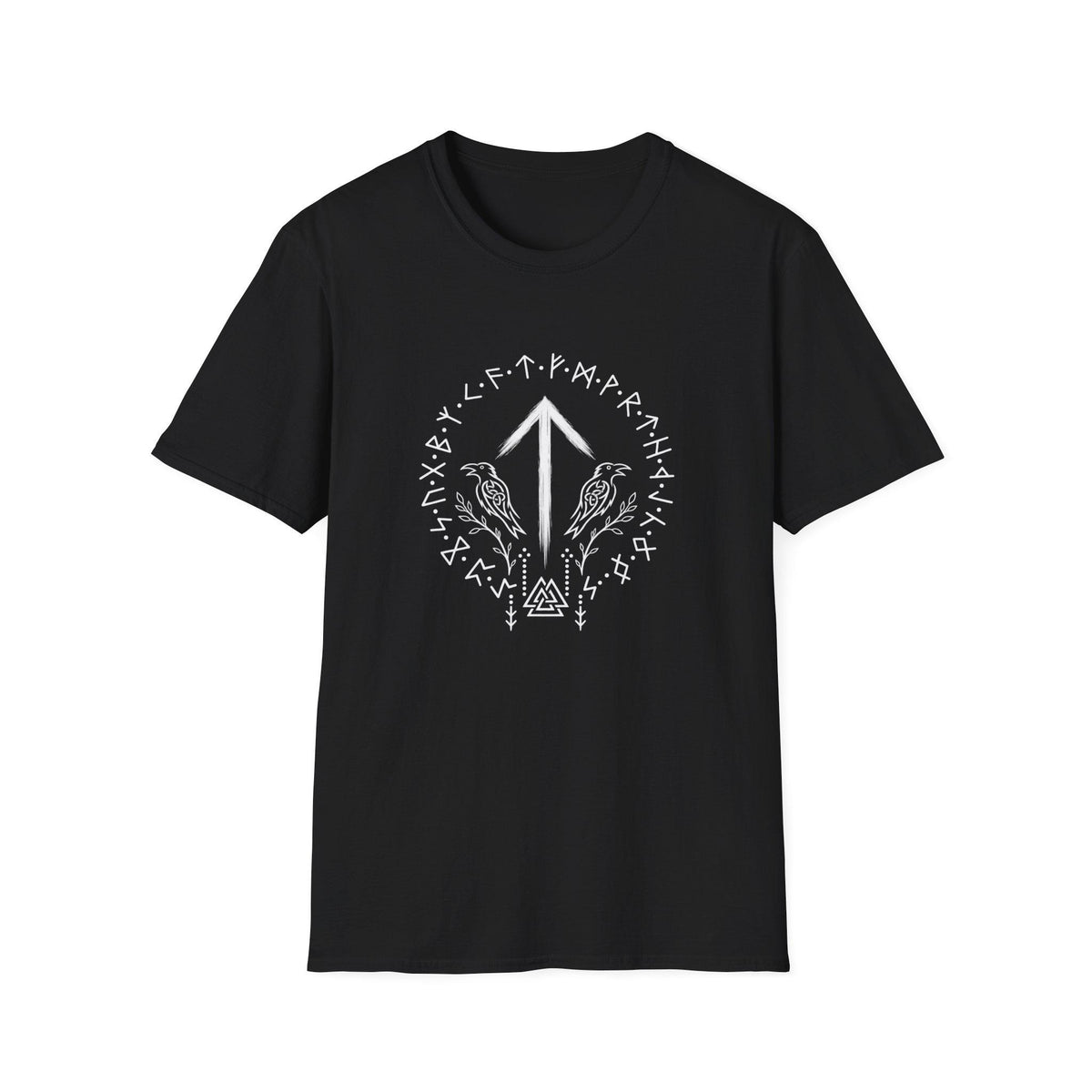 Viking Raven T-Shirt - Tiwaz Rune Viking Shirt, Norse Warrior T-Shirt, Viking Raven Tee, Nordic