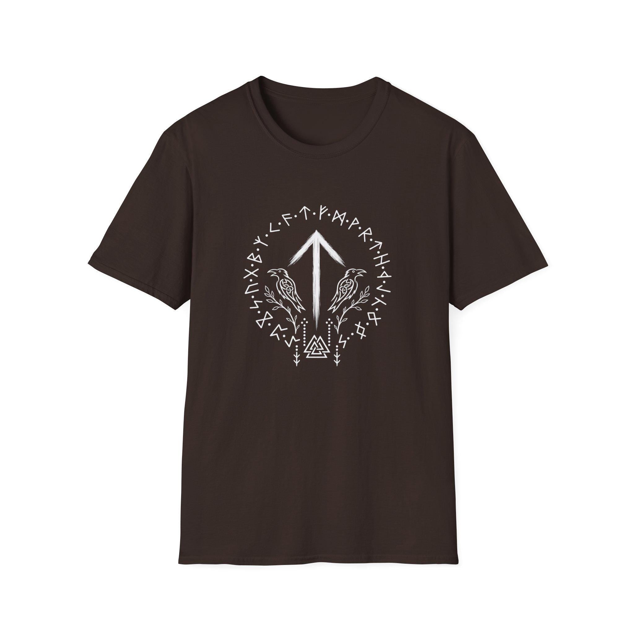 Viking Raven T-Shirt - Tiwaz Rune Viking Shirt, Norse Warrior T-Shirt, Viking Raven Tee, Nordic