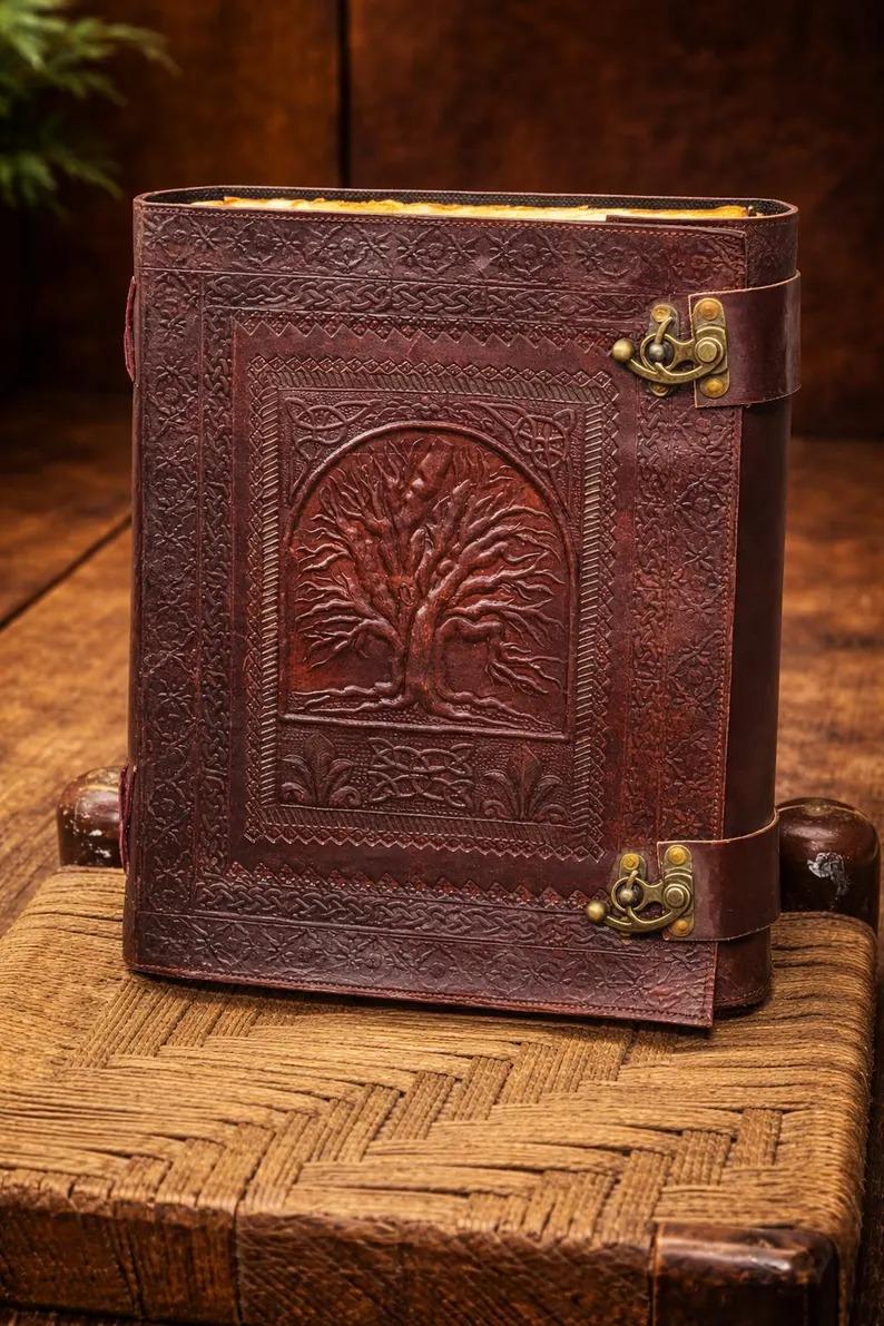 Viking Wolf Leather Accessory - Viking Tooled Leather Belt Fenrir Tyr Design
