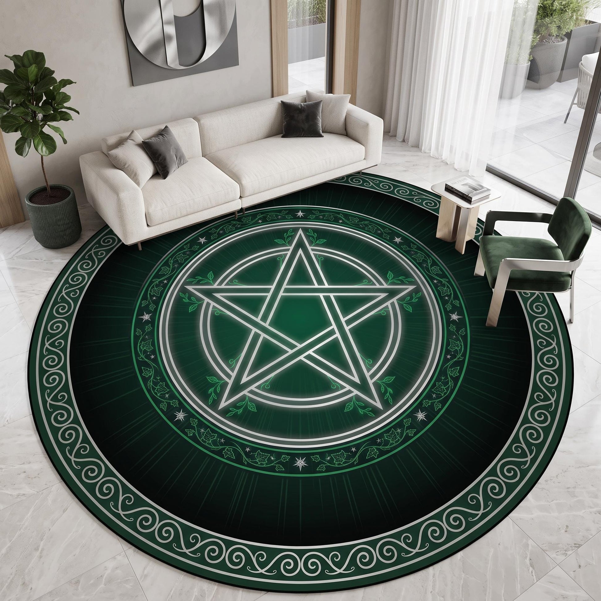 Viking Valknut Rug - Viking Decor Area Rug, Valknut Norse Pagan Rug, Scandinavian Design Carpet