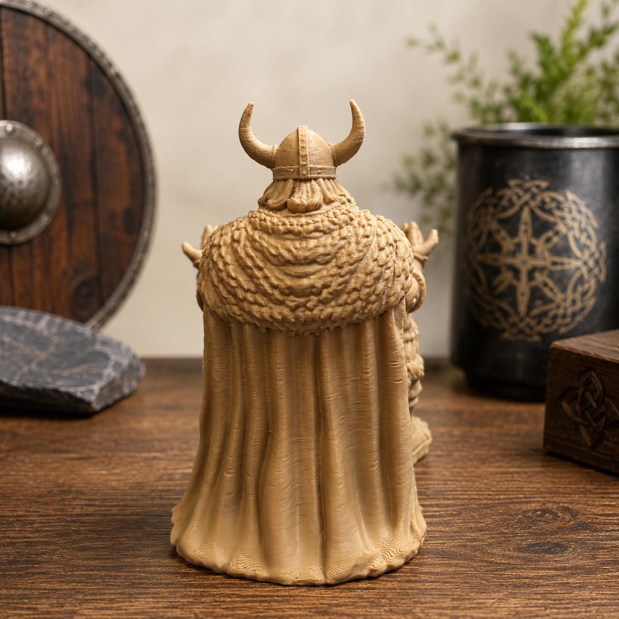 Viking Home Decor - Legends Viking pen holder 3.75 Inch Tall statue desk accessory for home and