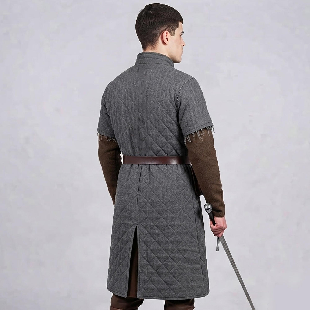Viking Costume & LARP - Medieval Padded Gambeson Dark Gray for Viking & Renfaire Costume