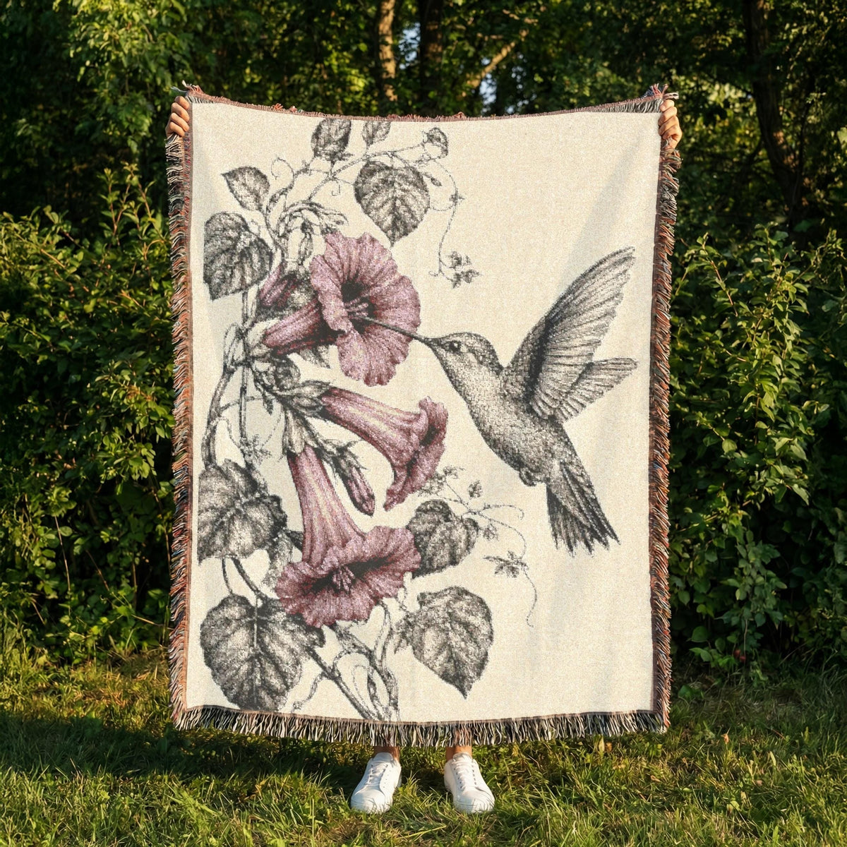 Viking Longship Blanket - Viking Longship Scene Woven Blanket, Norse Ships Aurora Tapestry Throw