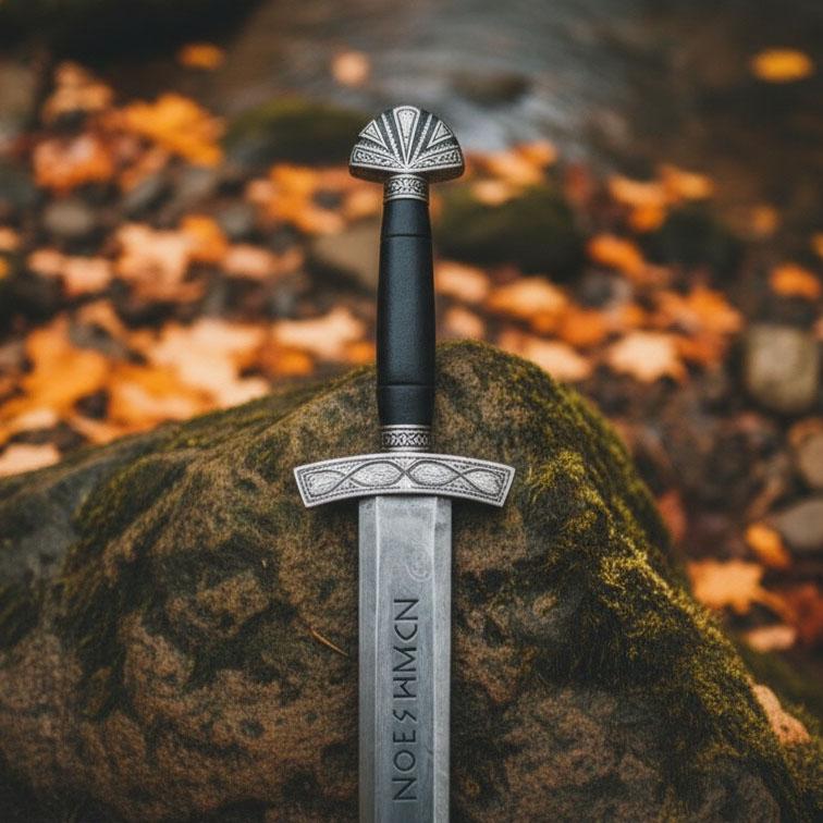 Viking Weapon Replica - Hand Forged Northmen Damascus Sword Replica, Authentic Viking Inspired