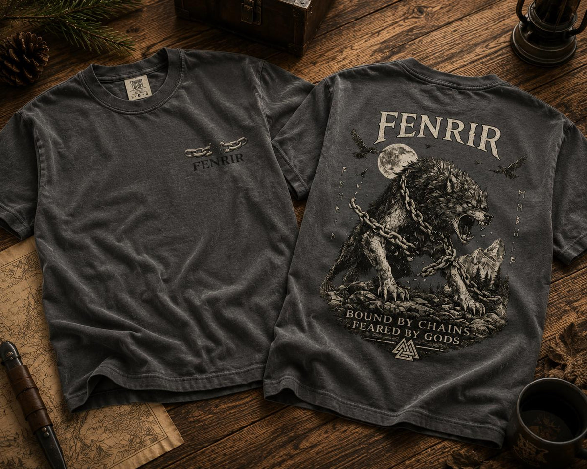 Viking Odin T-Shirt - Odin's Ravens Shirt, Viking Mythology Crow Tee, Garment Dyed Relaxed Fit