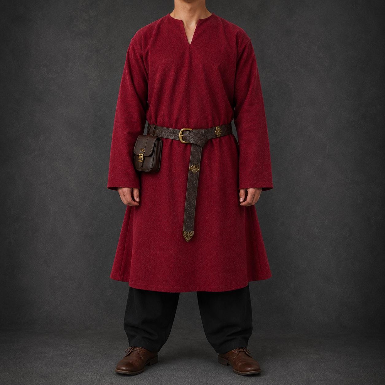 Viking Costume & LARP - Medieval Viking Gambeson with Leather Reinforcement for Ren Faire