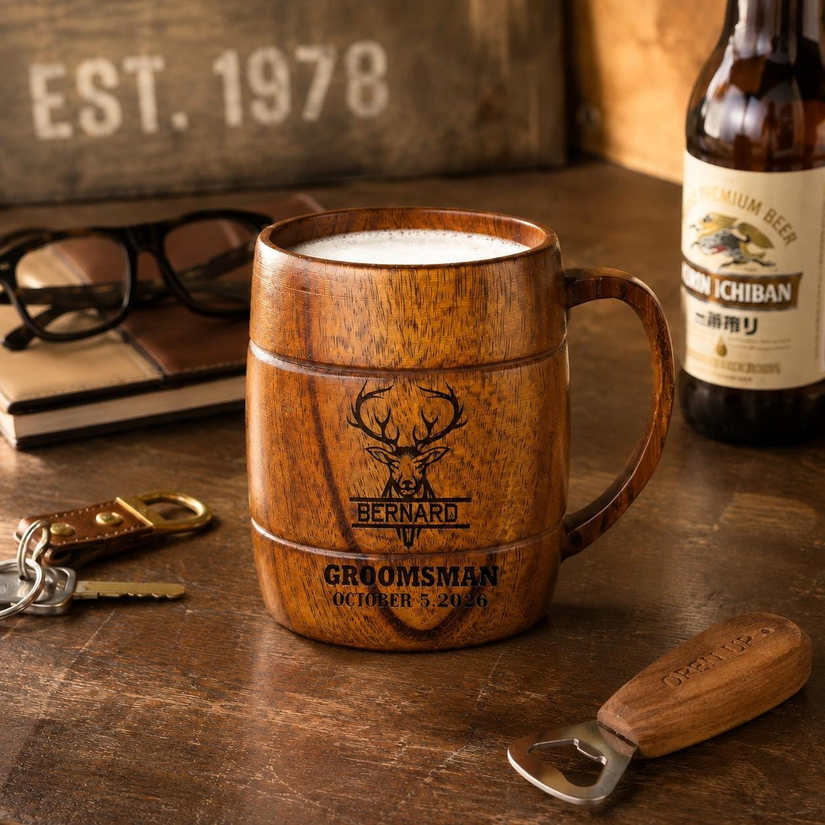 Viking Mug - Handmade Viking Horn Mug, Authentic Natural Ox Horn Tankard, 8 oz Drinking Mug for