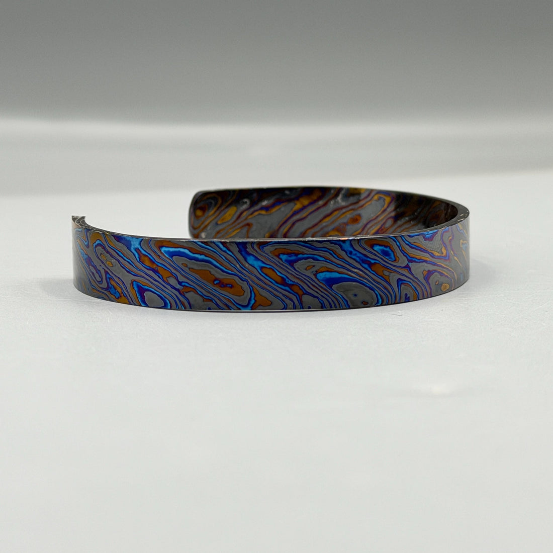 Viking Bracelet - Handmade Black Timascus Bracelet: Lightweight Titanium Viking Cuff, 10mm and 6.5