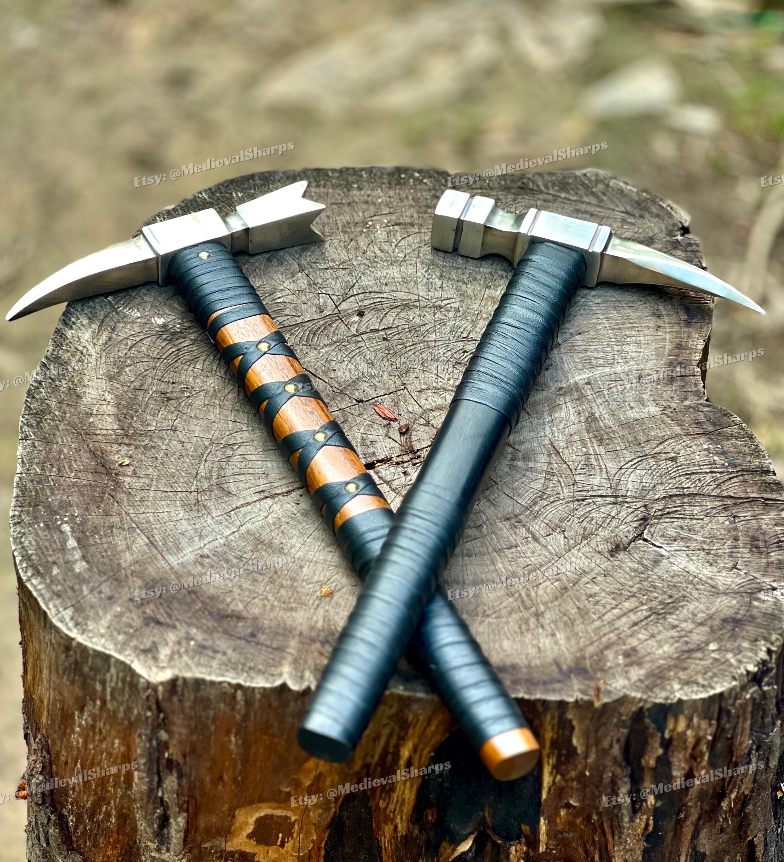 Viking Costume & LARP - 36” Damascus Northmen Sword with Scabbard, Handmade Collectible Medieval
