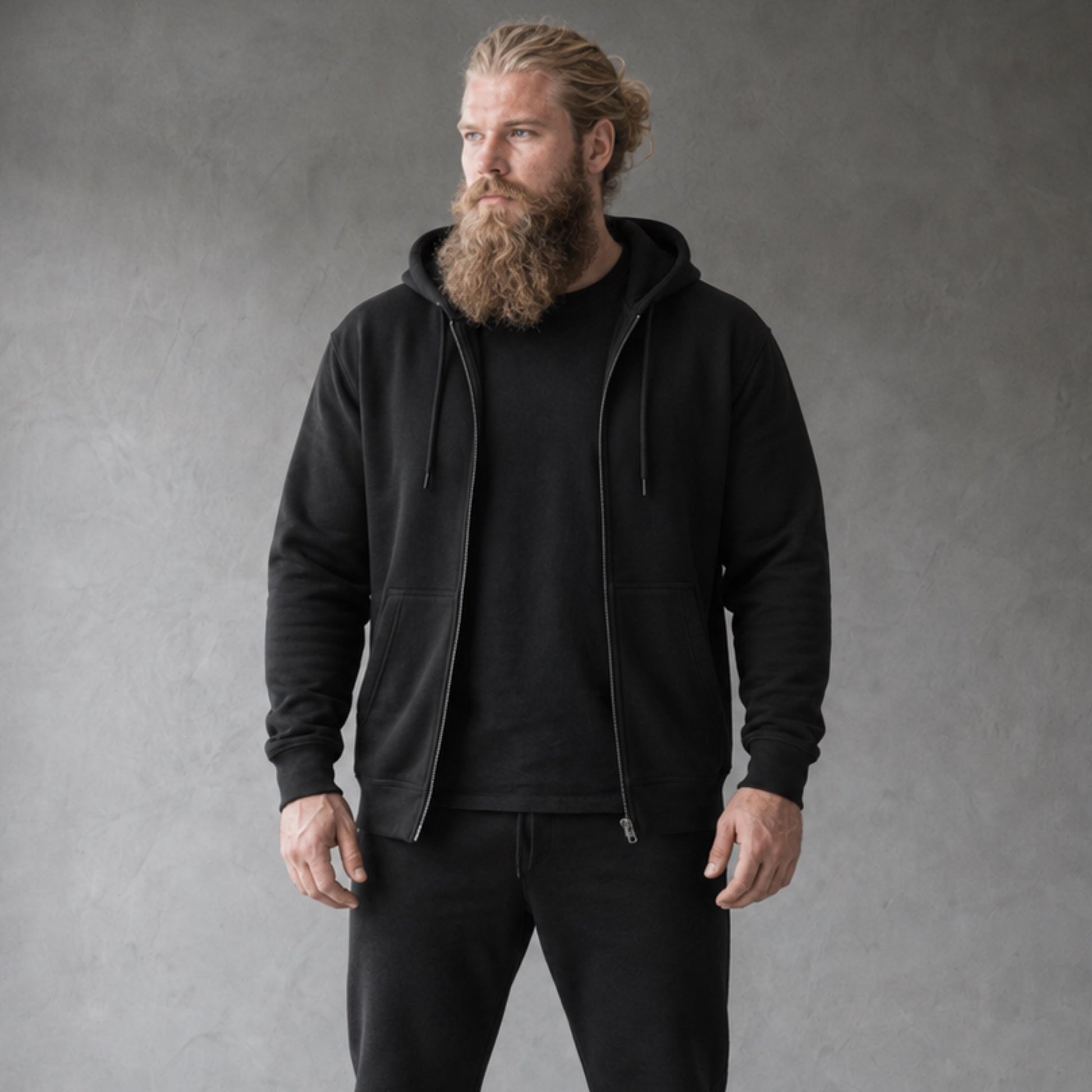 Viking Thor's Hammer Hoodie - Personalized Viking Zip Hoodie for Men Custom Rune Name Norse Symbol