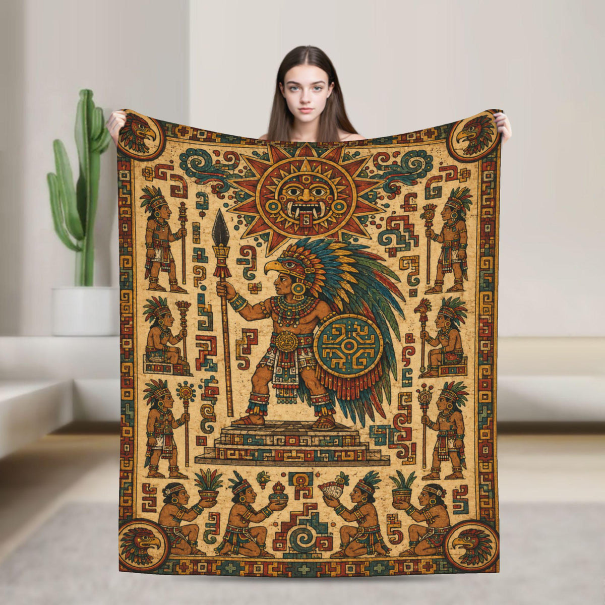 Viking Odin Blanket - Viking Odin Flannel Blanket, Norse Mythology Woodcut Art Throw, Pagan Gothic