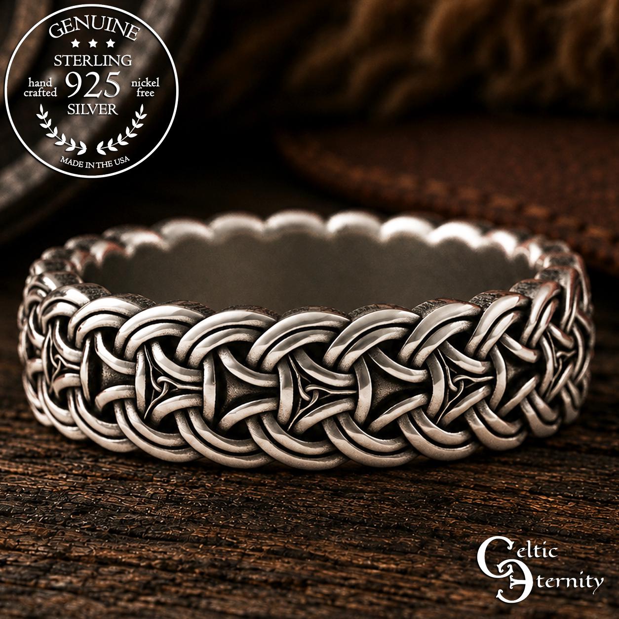 Viking Thor's Hammer Ring - Sterling Silver Hammer of Thor Ring, Viking Mjolnir Band, Norse