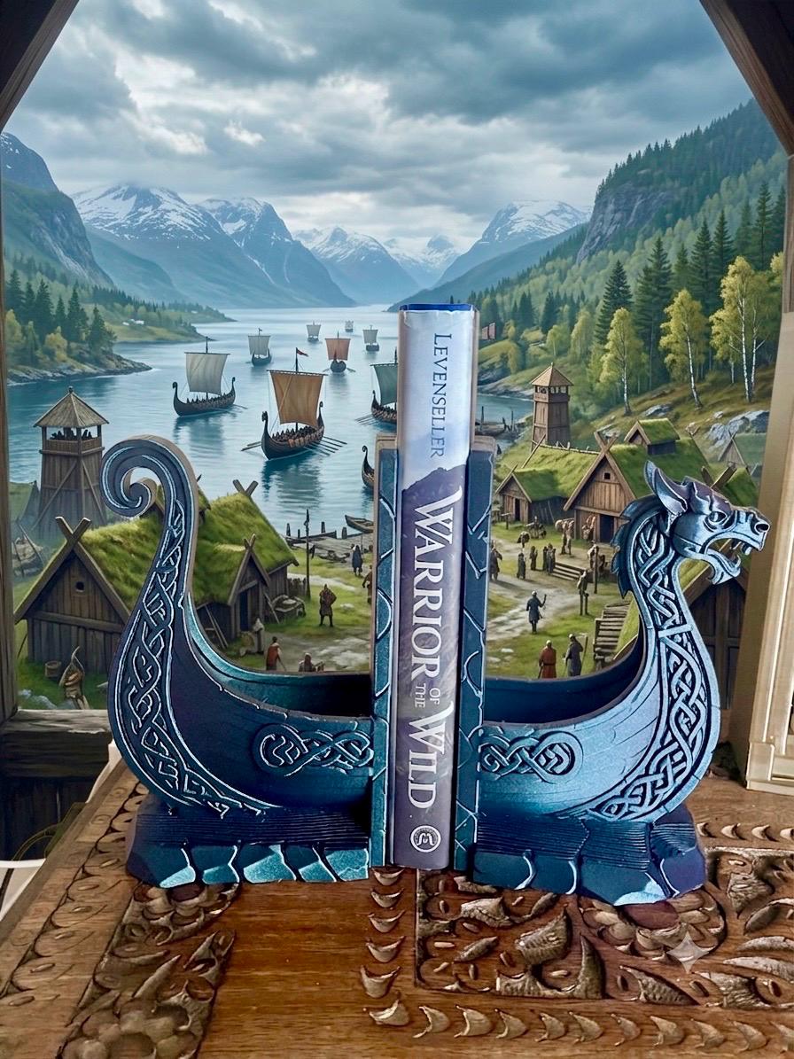 Viking Home Decor - Viking Ship Bookshelf Decor