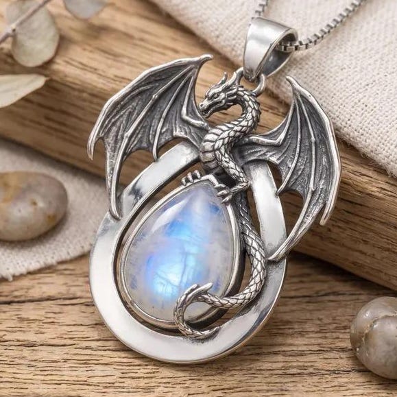 Viking Necklace - Braided Leather Dragon Necklace – Viking Necklace with Silver Dragon End Caps