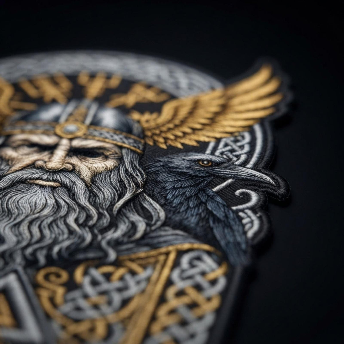 Viking Raven Jacket - Viking Warrior Raven Embroidered Patch, Norse Mythology Nordic Jacket Back