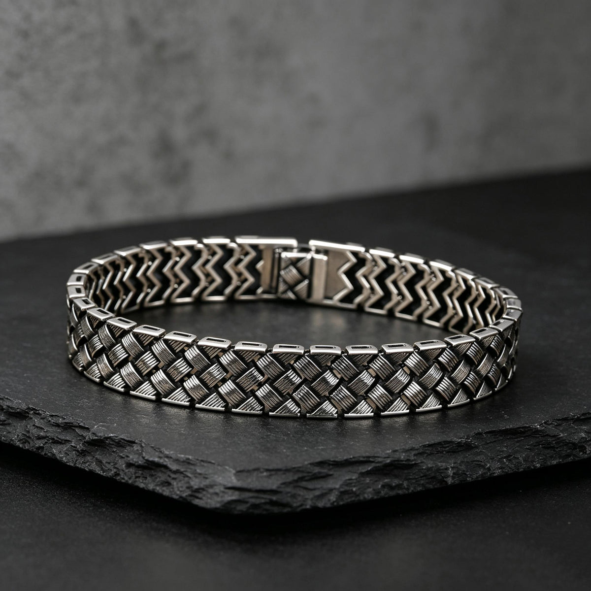 Viking Bracelet - 999 Sterling Silver Kazaziye Hand Braided Bracelet Men, Oxidized Woven Celtic