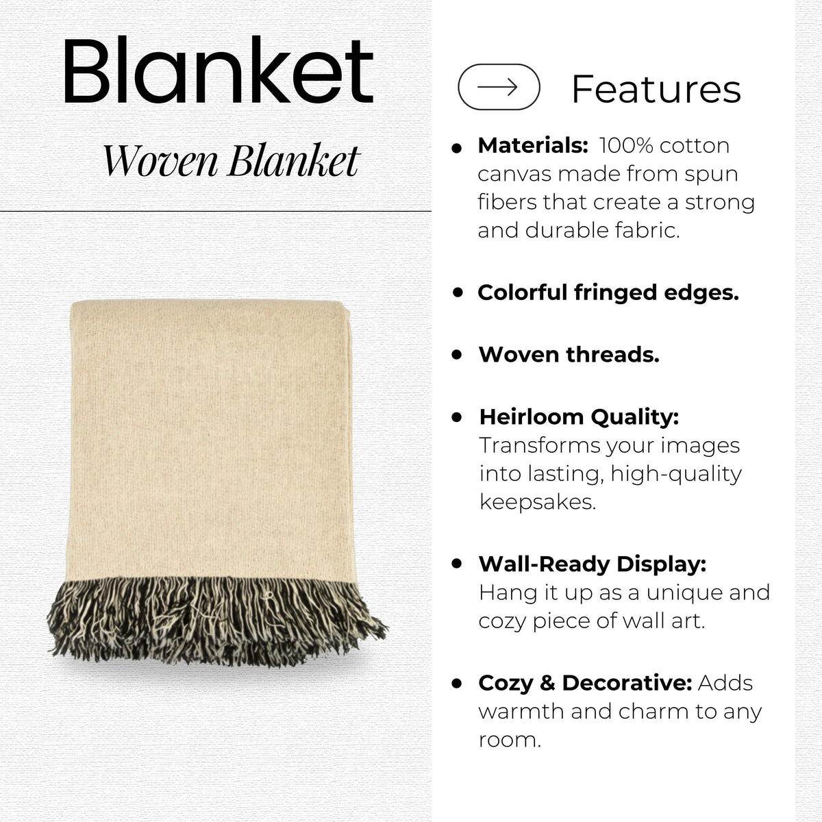 Viking Rune Blanket - Nordic Symbols Cotton Woven Blanket, Viking Norse Throw, Scandinavian