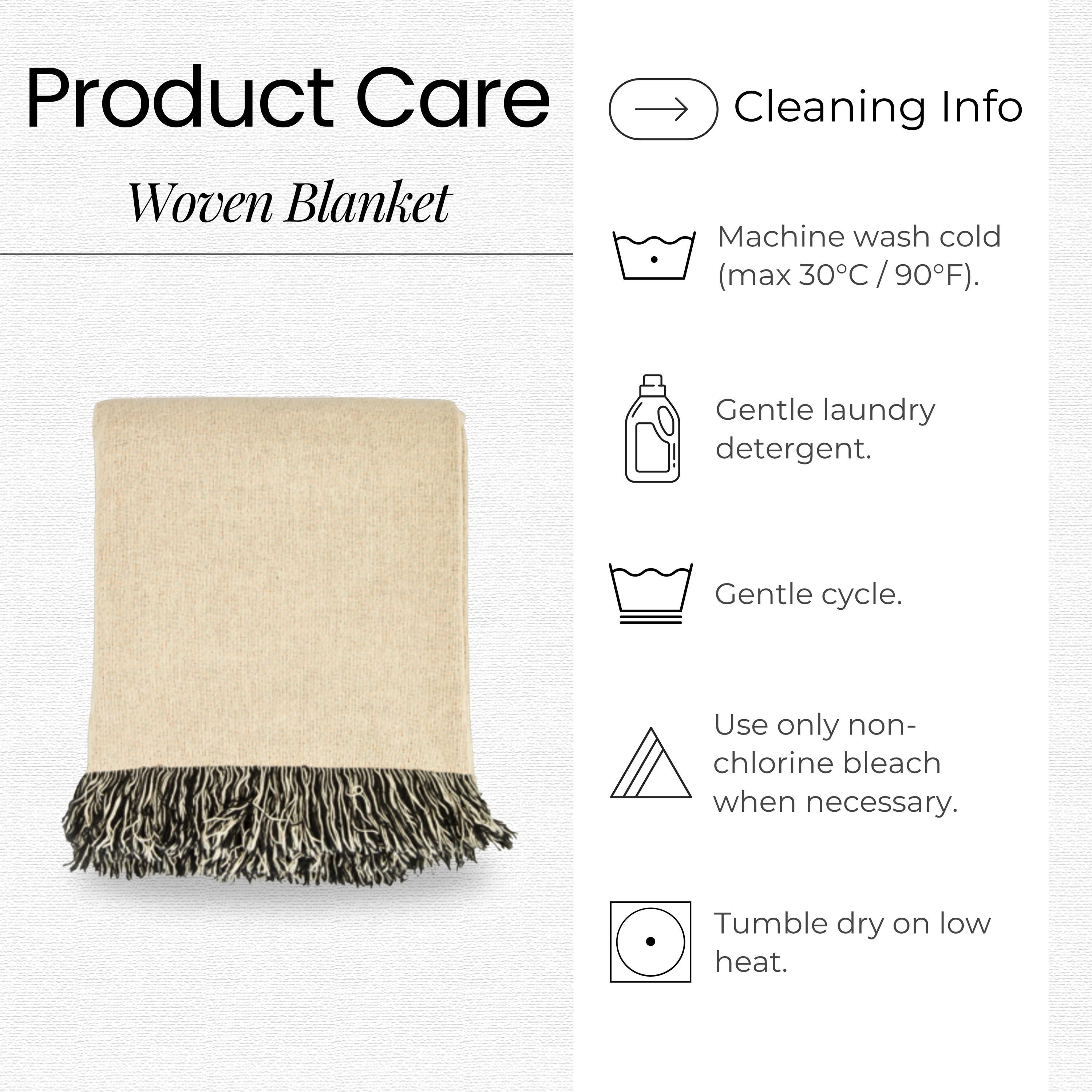 Viking Rune Blanket - Nordic Symbols Cotton Woven Blanket, Viking Norse Throw, Scandinavian